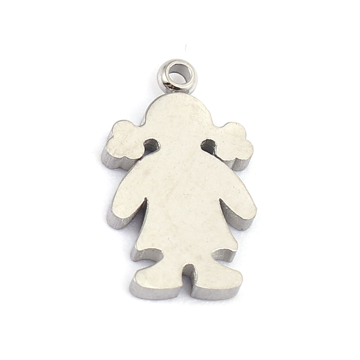 Picture of 304 Stainless Steel Charms Girl Silver Tone 12mm x 7mm, 2 PCs