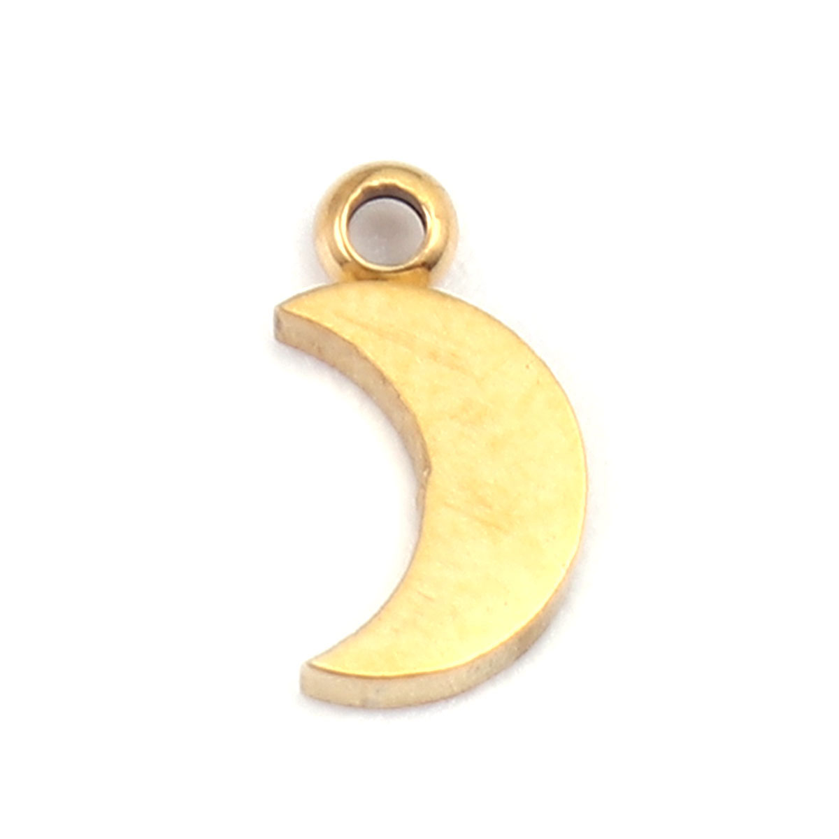 Picture of 304 Stainless Steel Galaxy Charms Half Moon Gold Plated 8mm x 4mm, 5 PCs