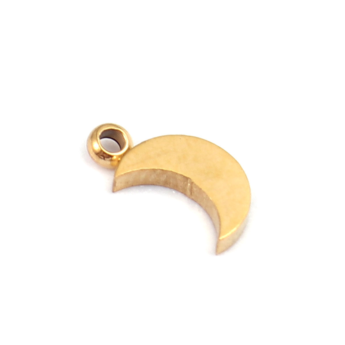 Picture of 304 Stainless Steel Galaxy Charms Half Moon Gold Plated 8mm x 4mm, 5 PCs