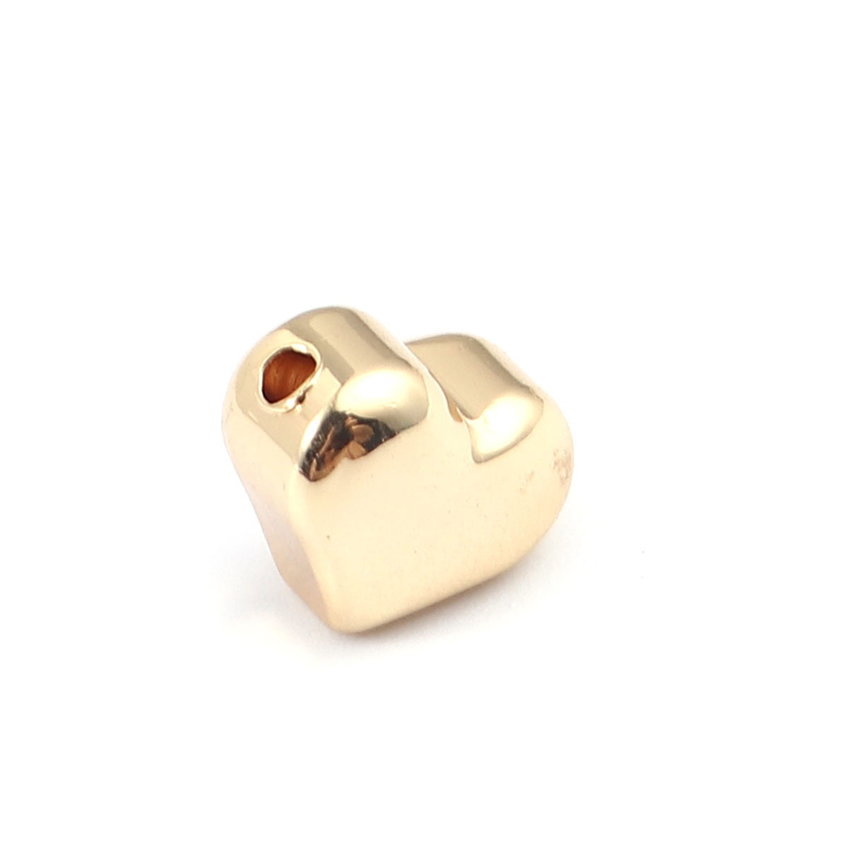Picture of 304 Stainless Steel Beads For DIY Jewelry Making 18K Real Gold Plated Heart About 11mm x 9mm, Hole: Approx 1.9mm, 2 PCs