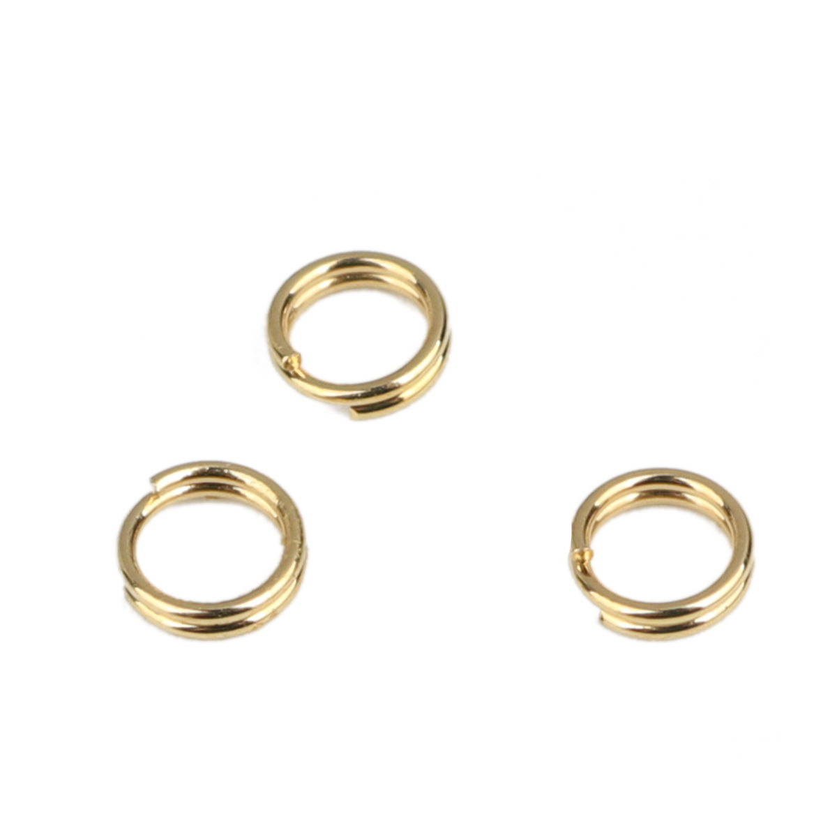 50 個 4mm 直径、 0.5mm（24号） 316ステンレス鋼 二重丸カン 丸カン 金メッキ 円形 の画像