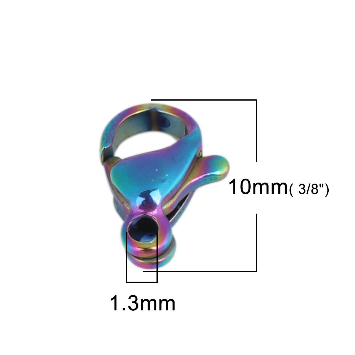 Immagine di Lega di Zinco Fibbia Aragosta Multicolore 10mm x 6mm, 10 Pz