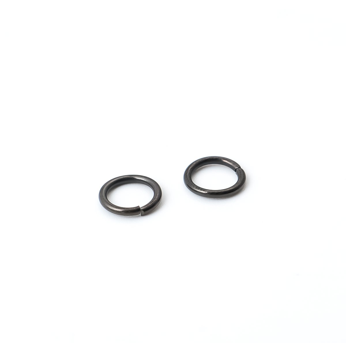 Picture of 100 PCs 7mm Dia., 1mm(18 gauge) Vacuum Plating 304 Stainless Steel Open Jump Rings Findings For Jewelry Making Gunmetal Round