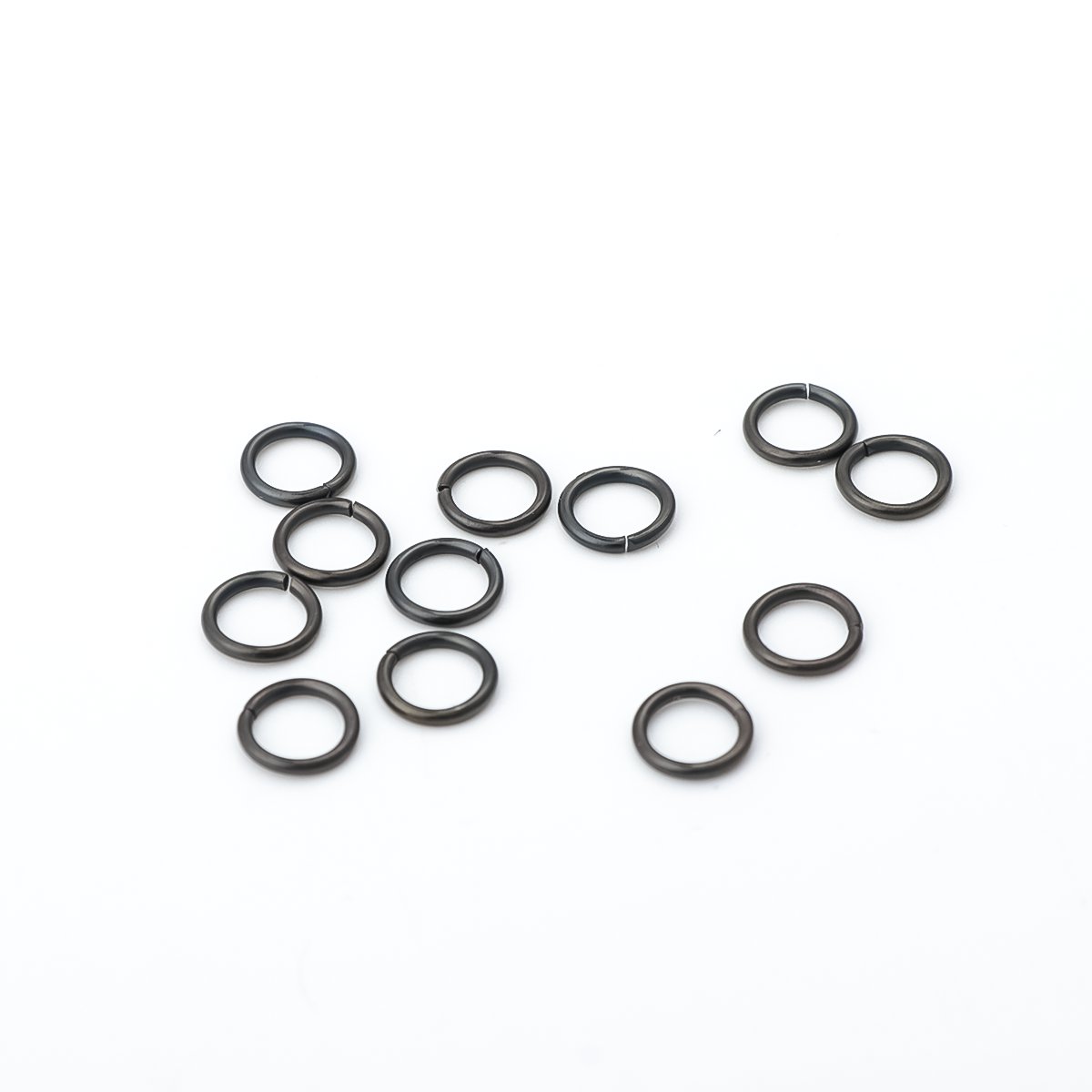 Picture of 100 PCs 7mm Dia., 1mm(18 gauge) Vacuum Plating 304 Stainless Steel Open Jump Rings Findings For Jewelry Making Gunmetal Round
