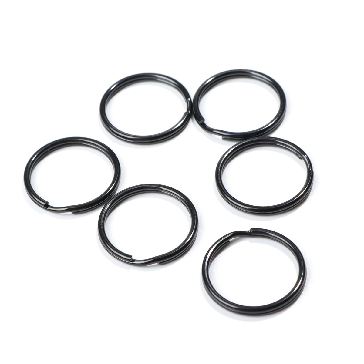 Picture of 10 PCs 25mm Dia., 1.3mm(16 gauge) Vacuum Plating 304 Stainless Steel Double Split Jump Rings Findings For Jewelry Making Gunmetal Round
