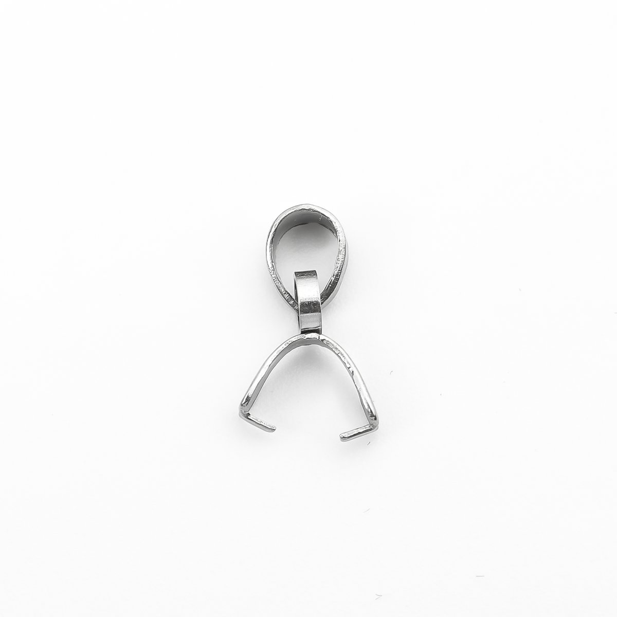 Image de Fermoirs Pinces Bélière en 304 Acier Inoxydable Argent Mat 13mm x 7mm, 10 Pcs
