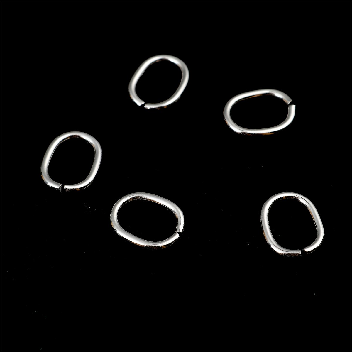 Picture of 50 PCs 13mm x 11mm, 1.8mm(13 gauge) 304 Stainless Steel Open Jump Rings Findings For Jewelry Making Silver Tone Oval