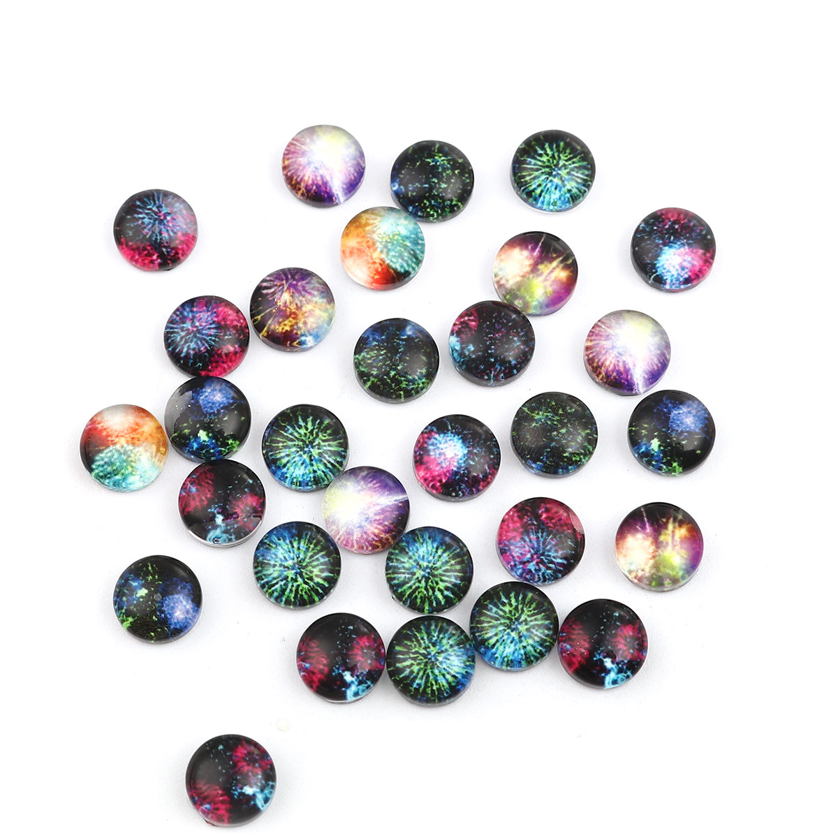 Picture of Glass Dome Seals Cabochon Round Flatback At Random Glitter
