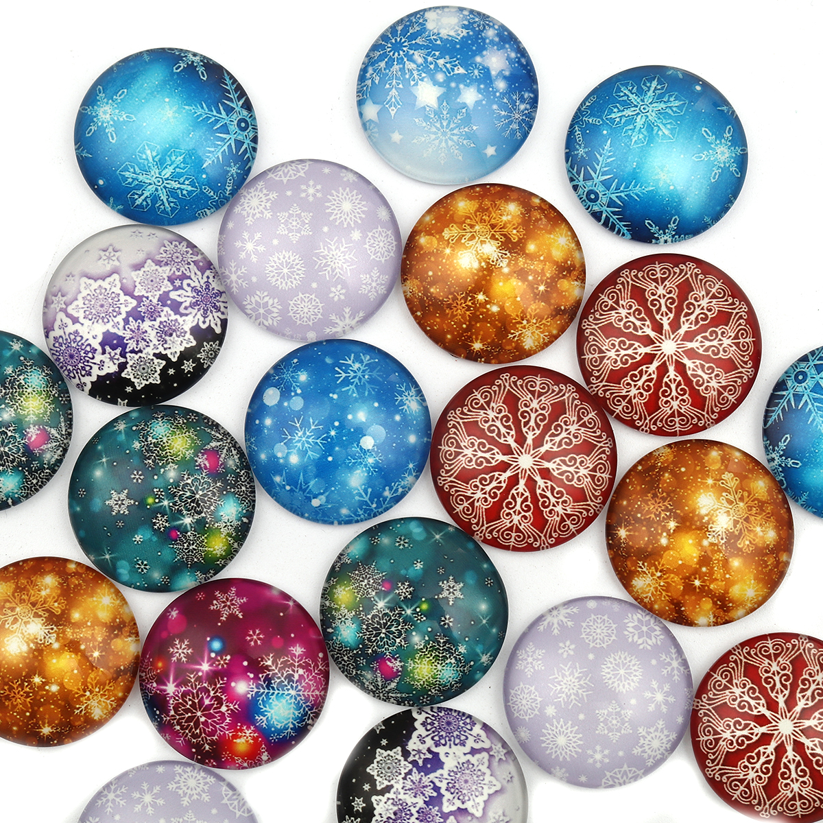 Picture of Glass Dome Seals Cabochon Round Flatback At Random Glitter