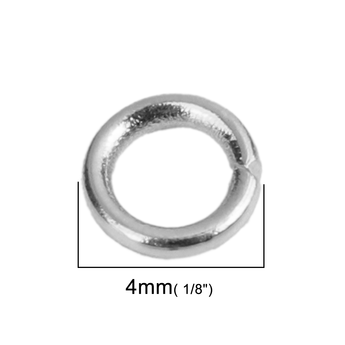 Picture of 500 PCs 4mm Dia., 0.8mm(20 gauge) Stainless Steel Open Jump Rings Findings For Jewelry Making Silver Tone Circle Ring