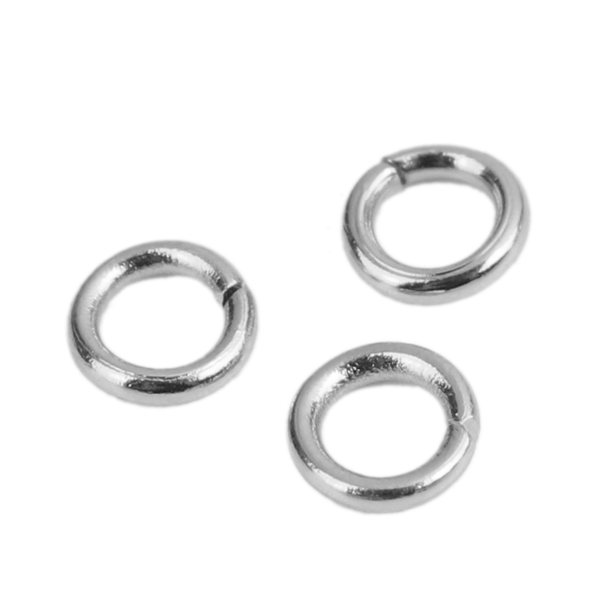 Picture of 500 PCs 4mm Dia., 0.8mm(20 gauge) Stainless Steel Open Jump Rings Findings For Jewelry Making Silver Tone Circle Ring