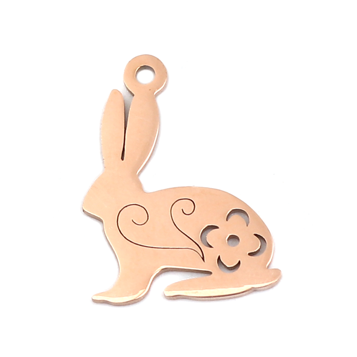 Picture of 304 Stainless Steel Charms Rose Gold Insect Animal Flower