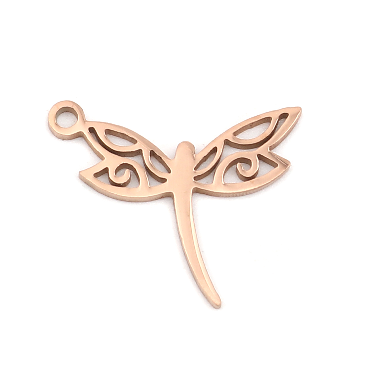 Picture of 304 Stainless Steel Charms Rose Gold Insect Animal Flower