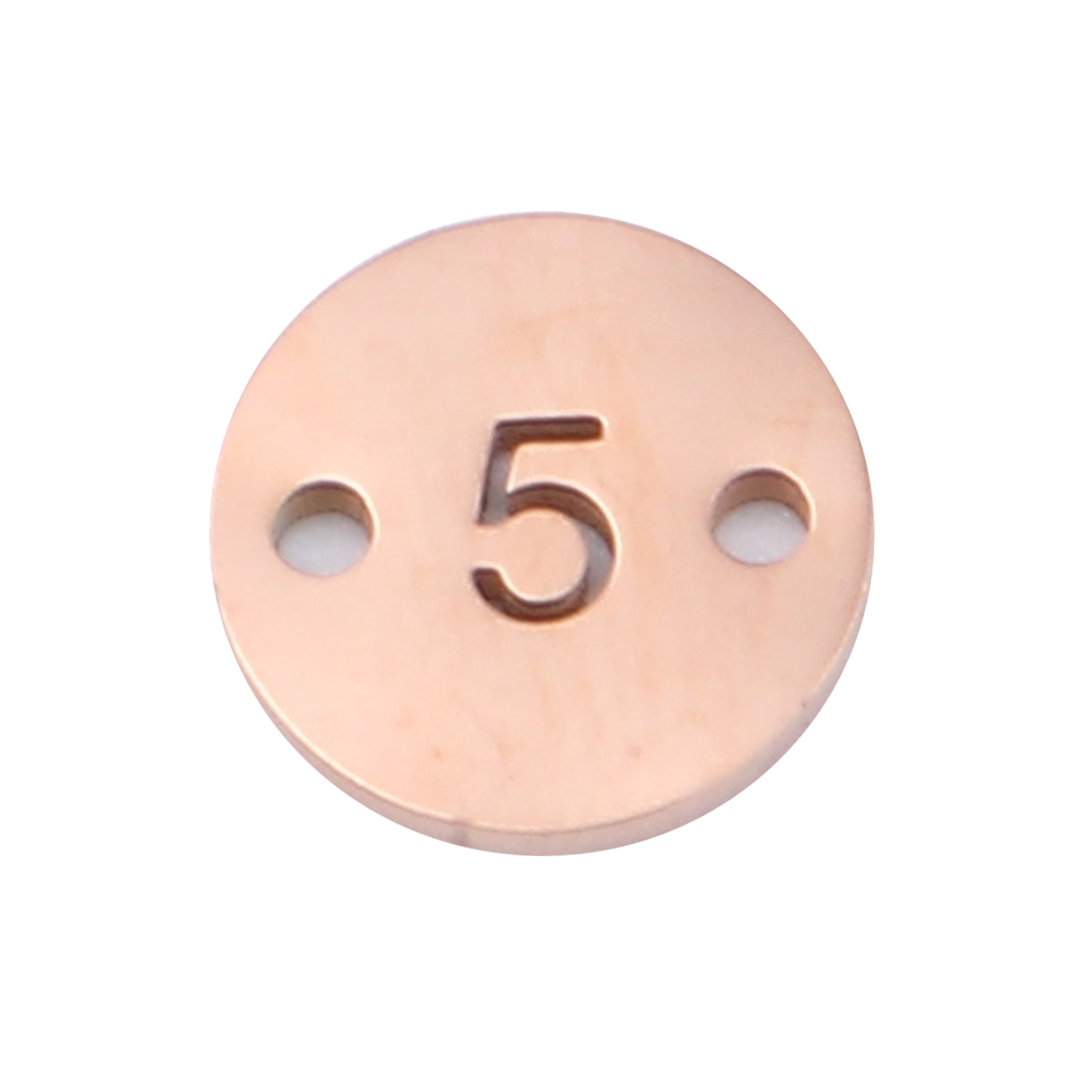 ステンレス鋼 コネクター 円形 ローズゴールド 数字 文字 " 9 " 10mm 直径、 2 個 の画像