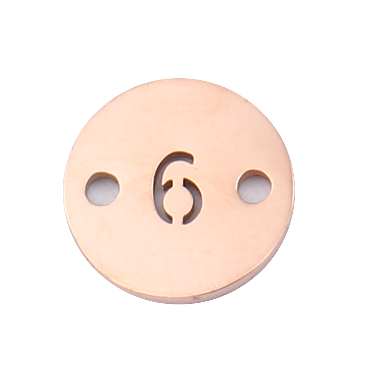 ステンレス鋼 コネクター 円形 ローズゴールド 数字 文字 " 9 " 10mm 直径、 2 個 の画像
