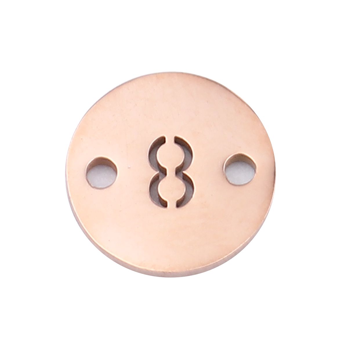 ステンレス鋼 コネクター 円形 ローズゴールド 数字 文字 " 9 " 10mm 直径、 2 個 の画像