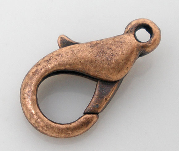 Picture of Brass Lobster Clasps Antique Copper 12mm( 4/8") x 6mm( 2/8"), 100 PCs