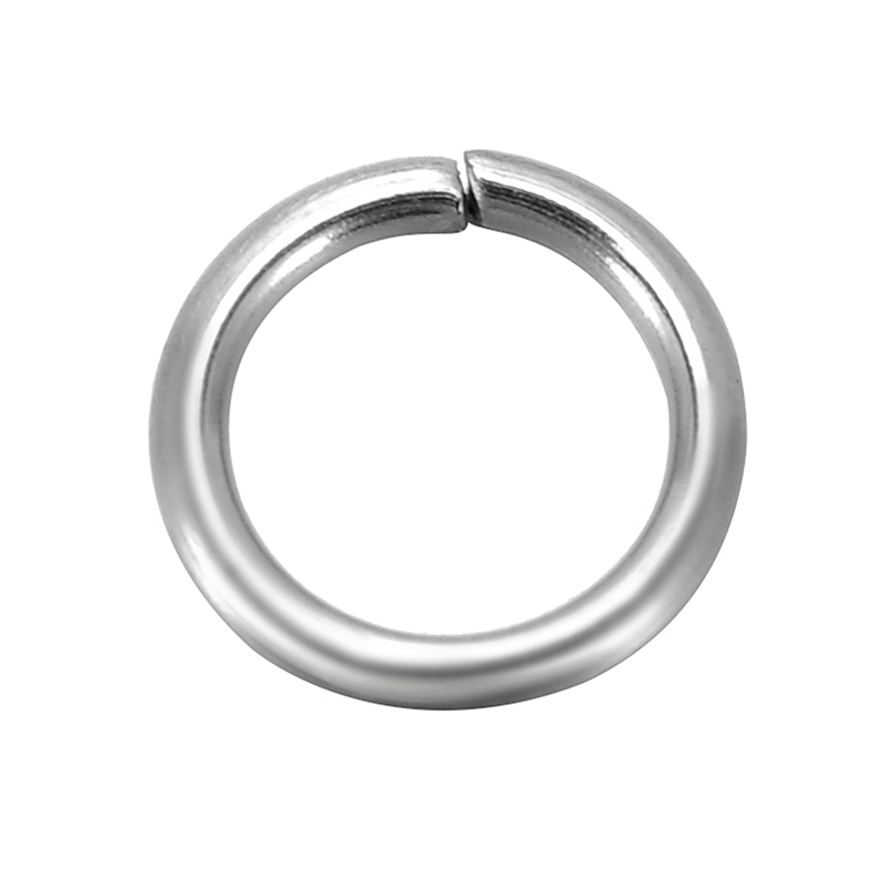 Picture of 500 PCs 8mm Dia., 1mm(18 gauge) 304 Stainless Steel Open Jump Rings Findings For Jewelry Making Silver Tone Round