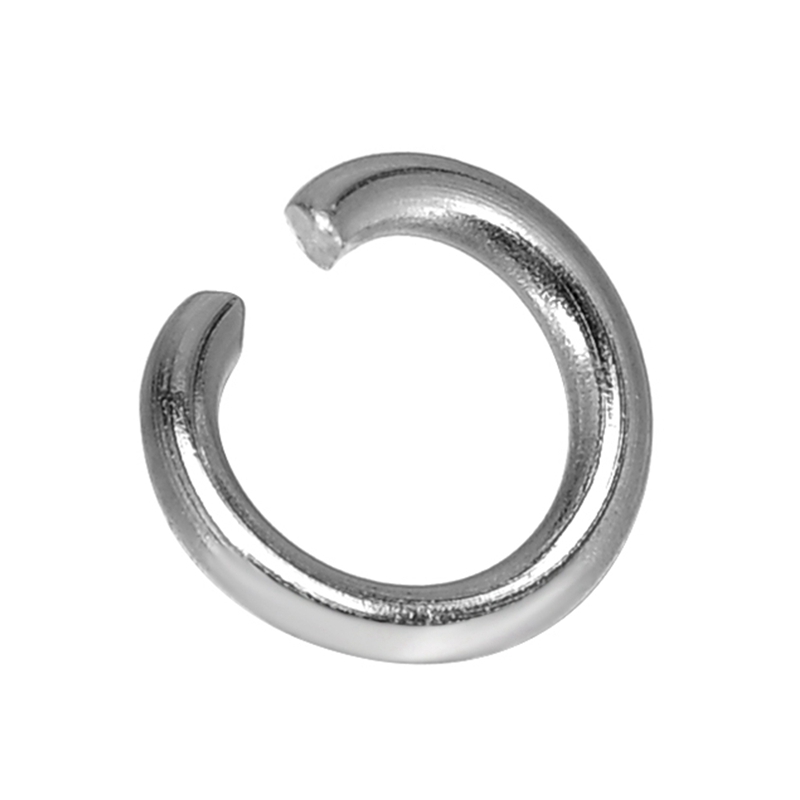 Picture of 500 PCs 6mm Dia., 1mm(18 gauge) 304 Stainless Steel Open Jump Rings Findings For Jewelry Making Silver Tone Round