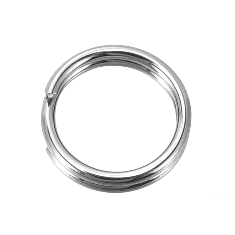 Picture of 500 PCs 7mm Dia., 0.7mm(21 gauge) 304 Stainless Steel Double Split Jump Rings Findings For Jewelry Making Silver Tone Round