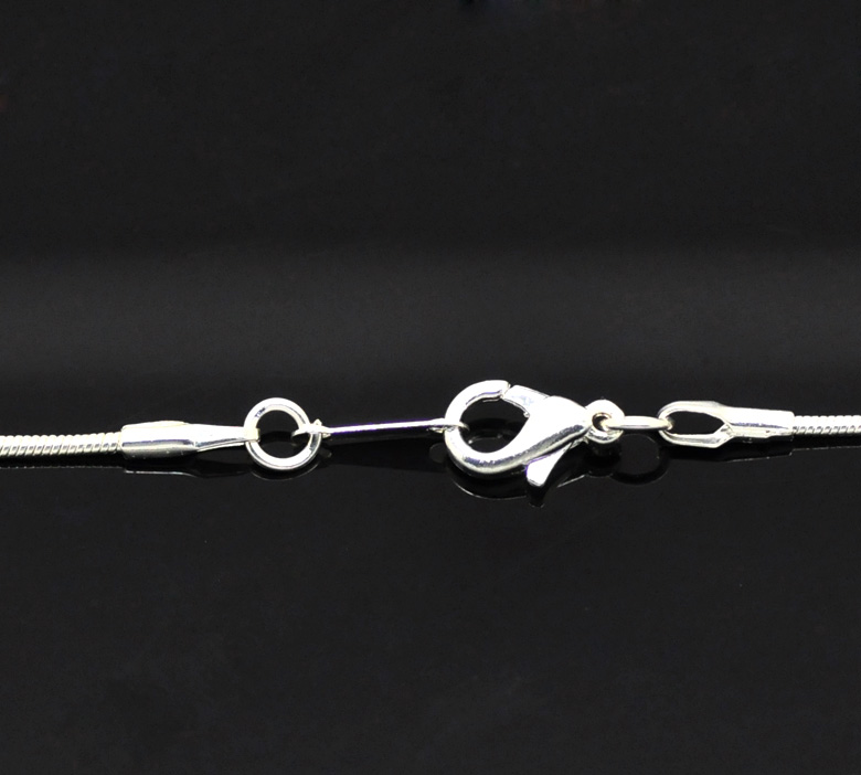 Picture of Copper Snake Chain Necklace Silver Plated 51cm(20 1/8") long, Chain Size: 1.2mm, 12 PCs