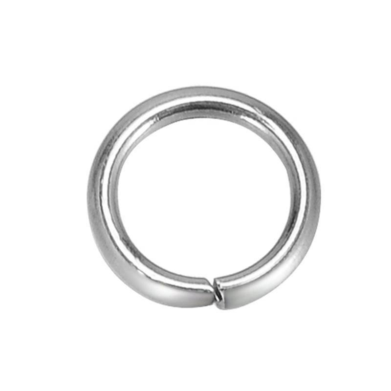 Picture of 1000 PCs 6mm Dia., 0.9mm(19 gauge) 304 Stainless Steel Open Jump Rings Findings For Jewelry Making Silver Tone Round