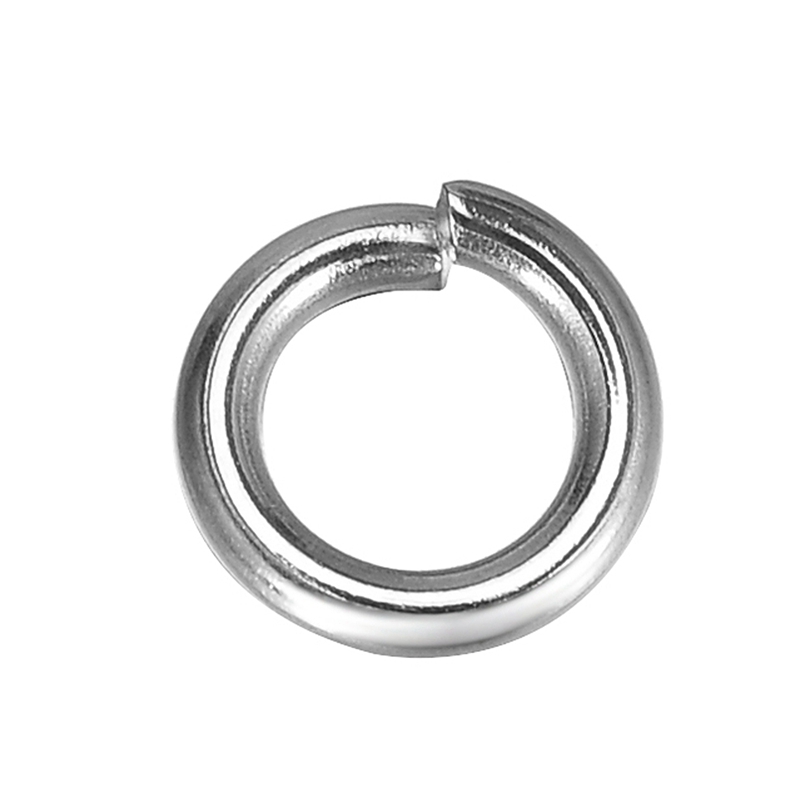 Picture of 300 PCs 7mm Dia., 1.3mm(16 gauge) 304 Stainless Steel Open Jump Rings Findings For Jewelry Making Silver Tone Round