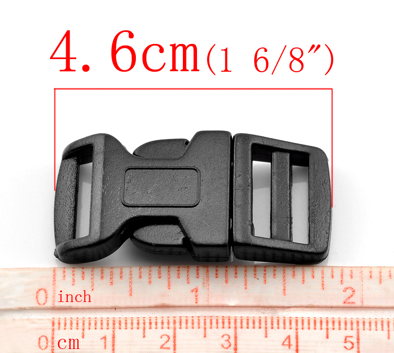 Immagine di Plastica Braccialetto di Sopravvivenza Irregolare Nero 4.6cm x 2.1cm, 50 Seri