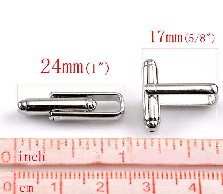 Immagine di 10 Pz Ottone Camicia Basi Cilindrico Tono Argento 24mm x 7mm