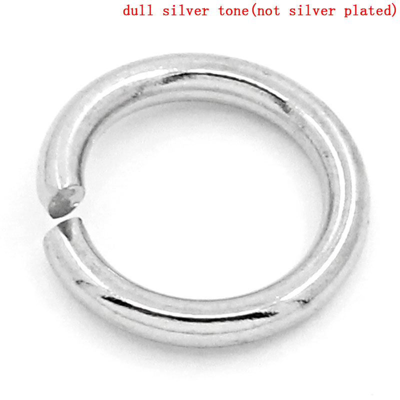 Immagine di 10000 Pz 8mm Dia, 1.2mm(17 misura) 304 Acciaio Inossidabile Aperto Stile Anello di Salto Tono Argento Tondo