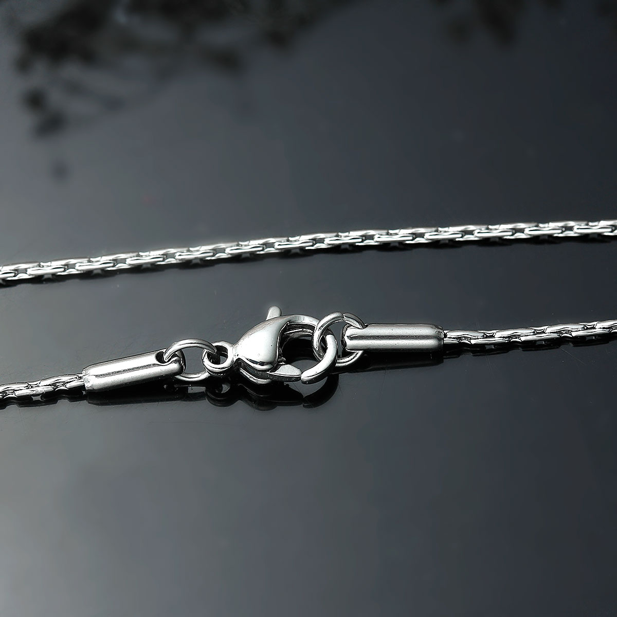 Picture of 304 Stainless Steel Chain Jewelry Necklace Silver Tone Approx 50.5cm(19 7/8") long, Chain Size: 1mm, 1 Piece