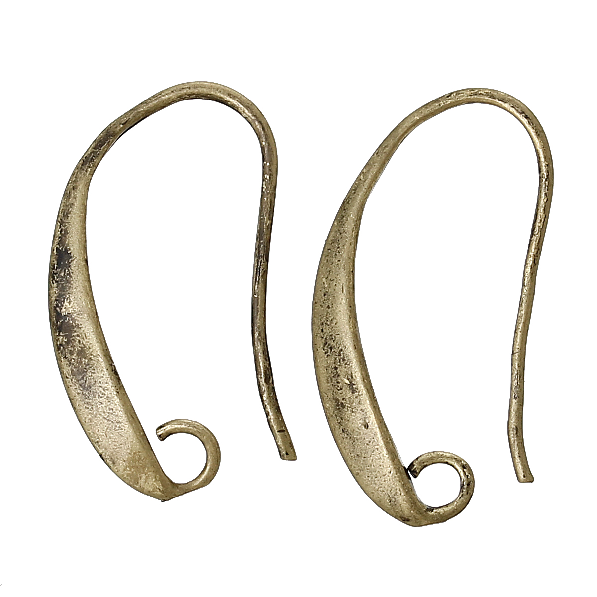 Immagine di Ottone Componente di Orecchino Ganci per Orecchini Tono del Bronzo Nulla Disegno 20mm x 11mm posta / filo: ( 0.7mm )， 20 Pz