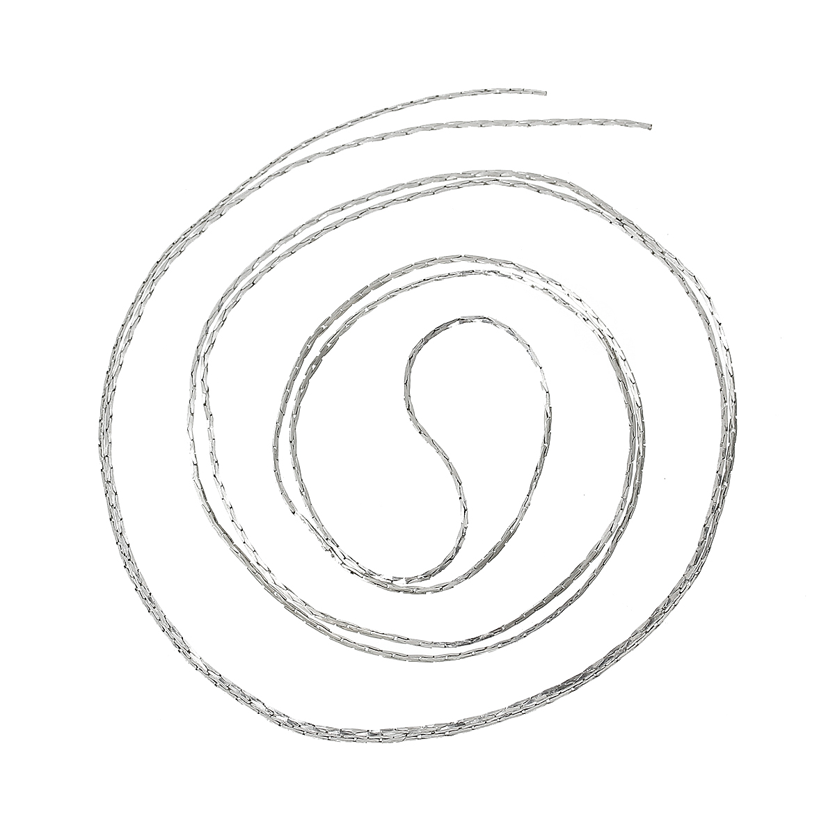 Picture of Brass Link Crimpable Chain Findings Silver Tone 0.7x0.6mm, 20 M