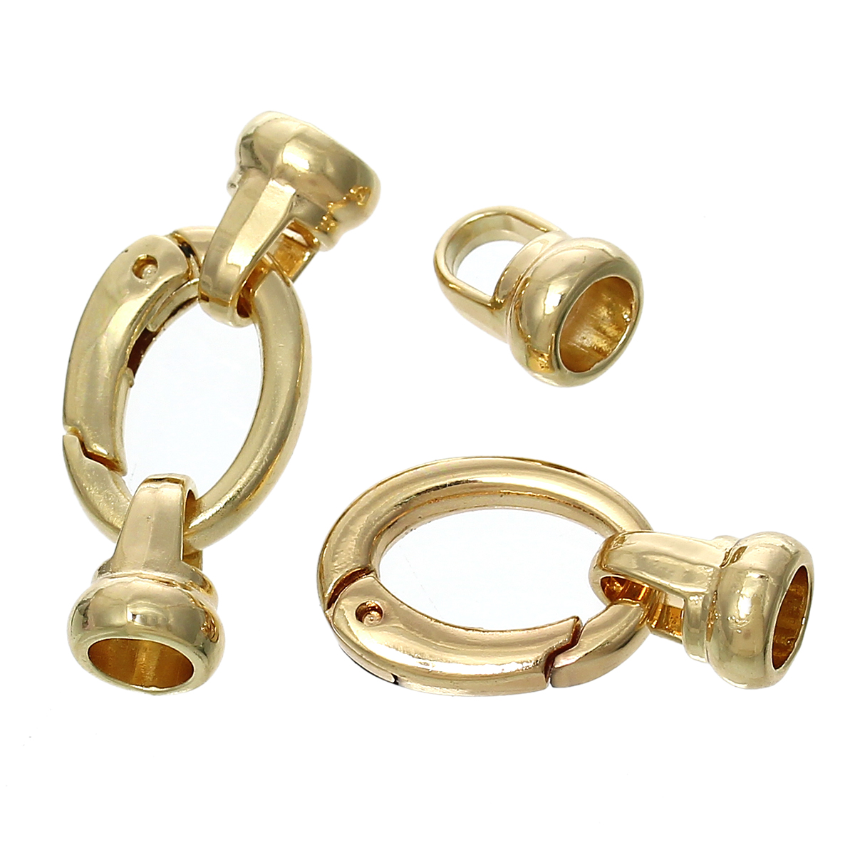Immagine di Lega di Zinco Hook Chiusura Ovale Oro Placcato (Adatto alla Corda 6mm ) 3.7cm x 1.5cm, 5 Seri