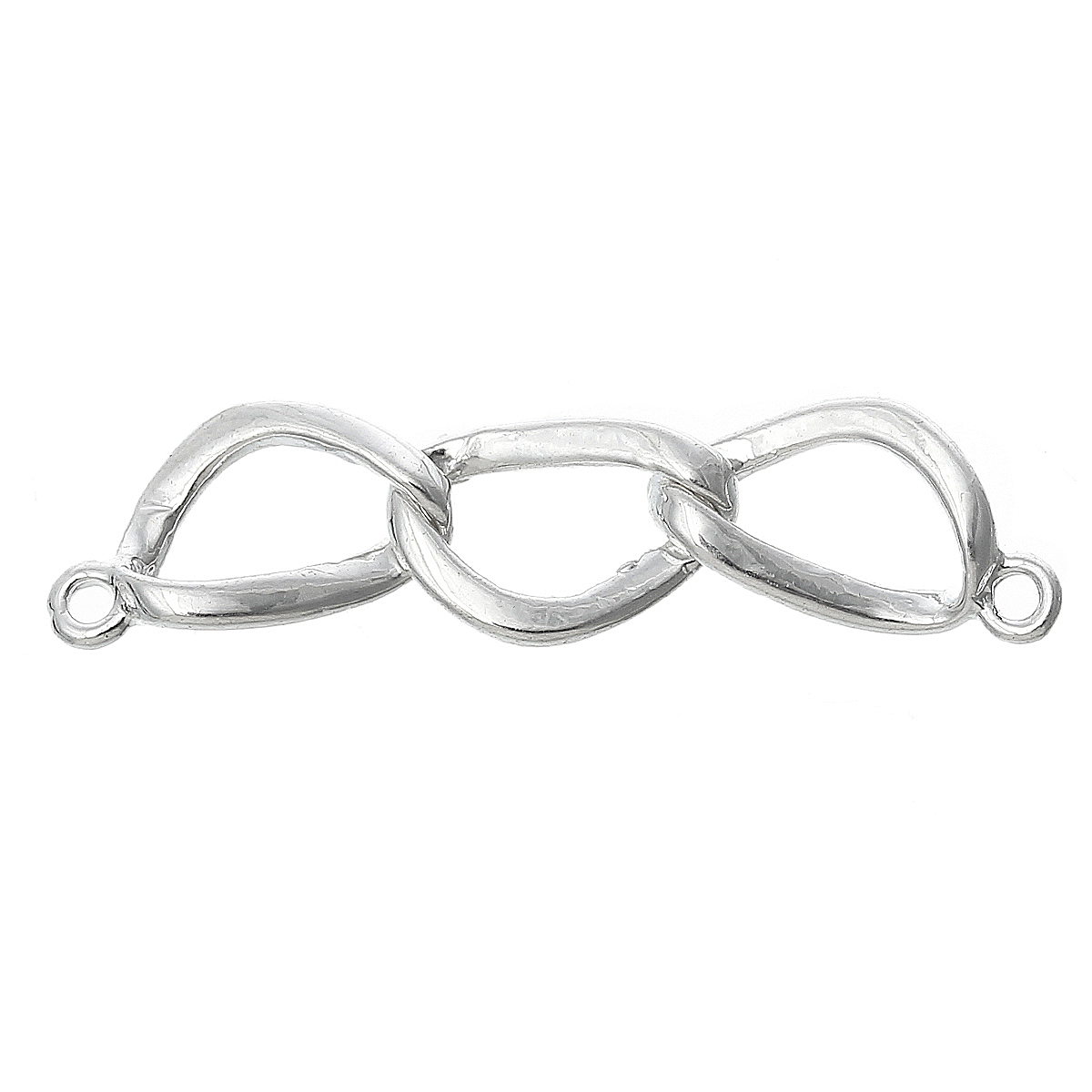 Picture of Brass Connectors Findings Twist Triangle Silver Plated 26mm(1") x 6mm(2/8"), 10 PCs
