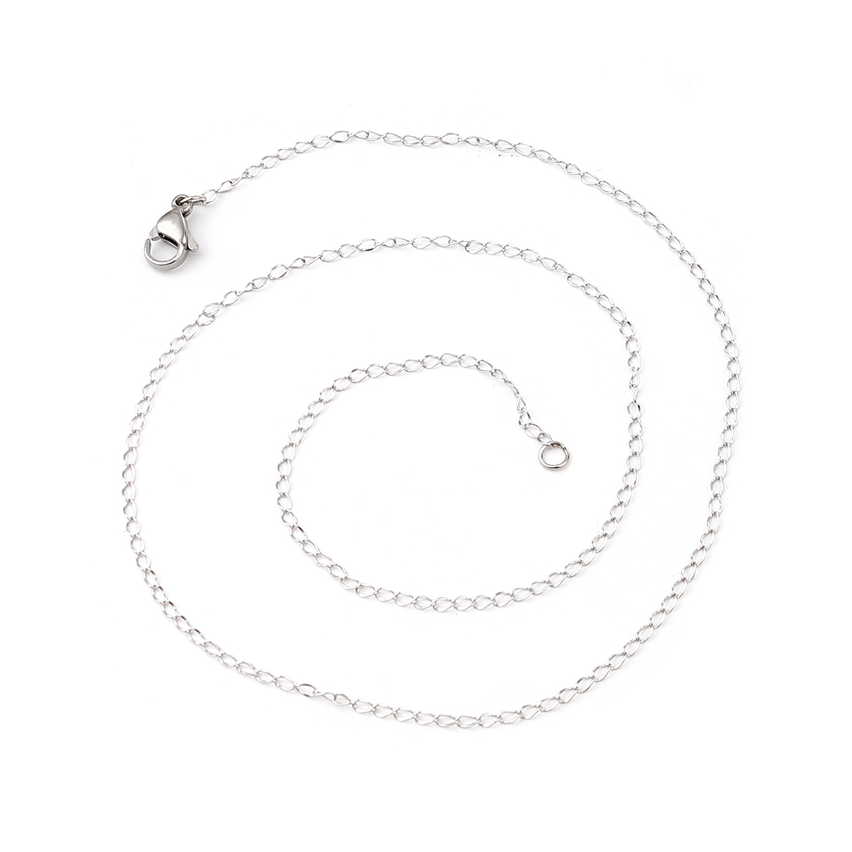 Image de 304 Stainless Steel Link Curb Chain Necklace Silver Tone 45cm(17 6/8") long, 1 Piece