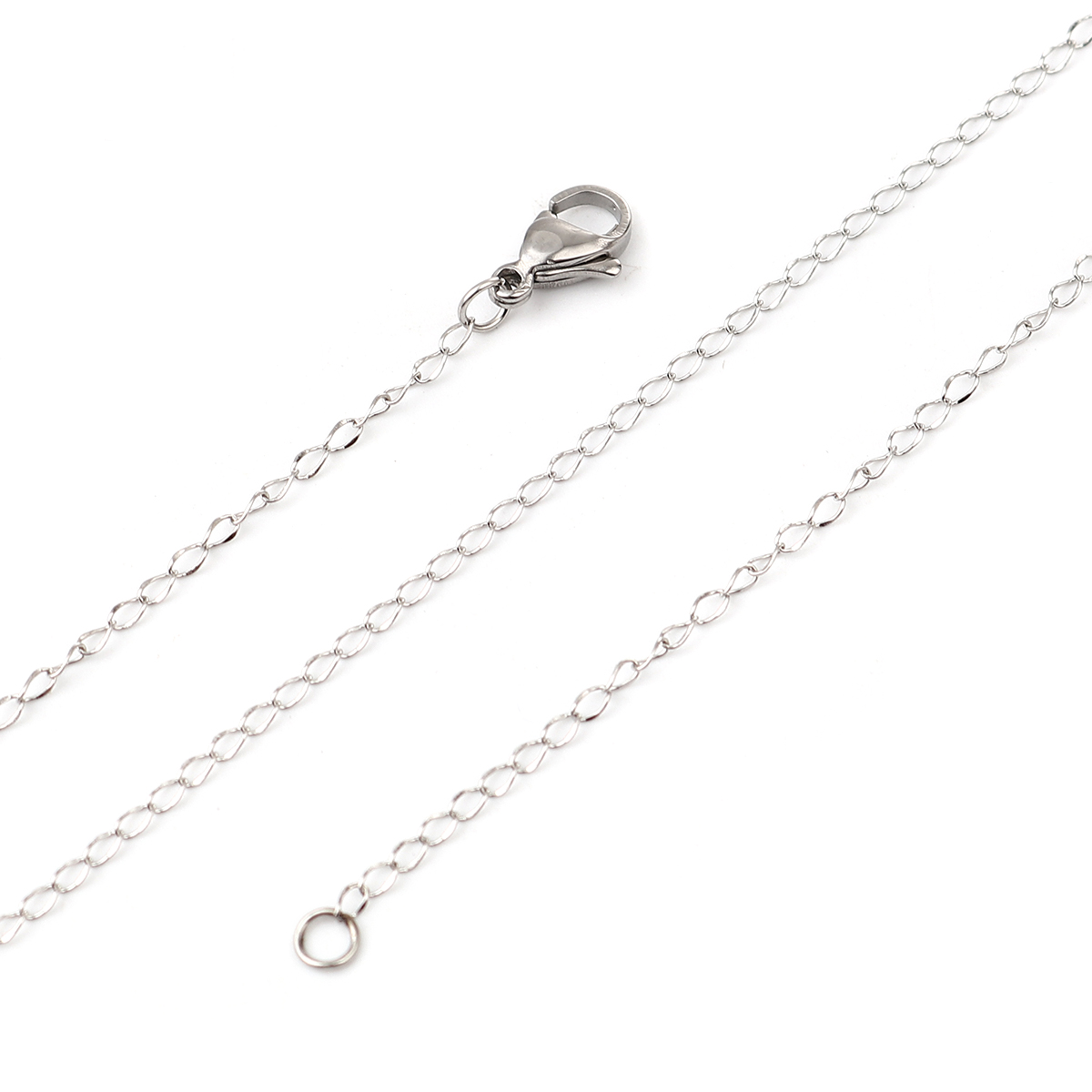 Image de 304 Stainless Steel Link Curb Chain Necklace Silver Tone 45cm(17 6/8") long, 1 Piece