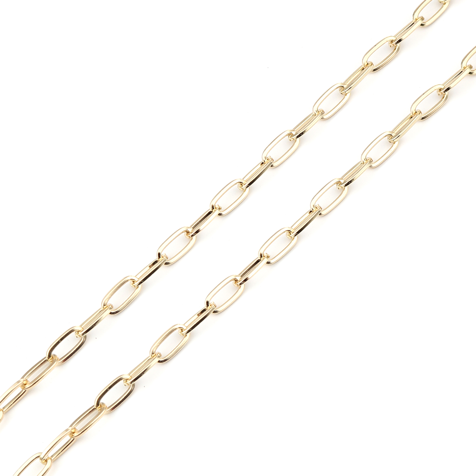 Picture of Brass Link Cable Chain Findings Oval Real Gold Plated 10x5mm, 1 M