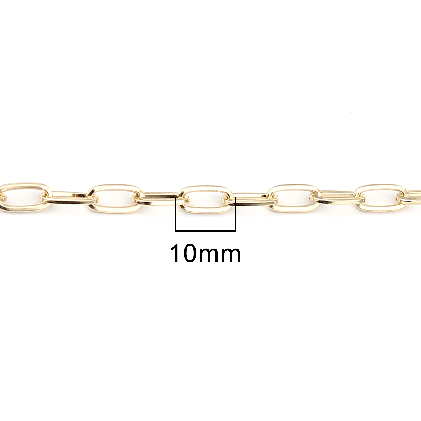 Picture of Brass Link Cable Chain Findings Oval Real Gold Plated 10x5mm, 1 M