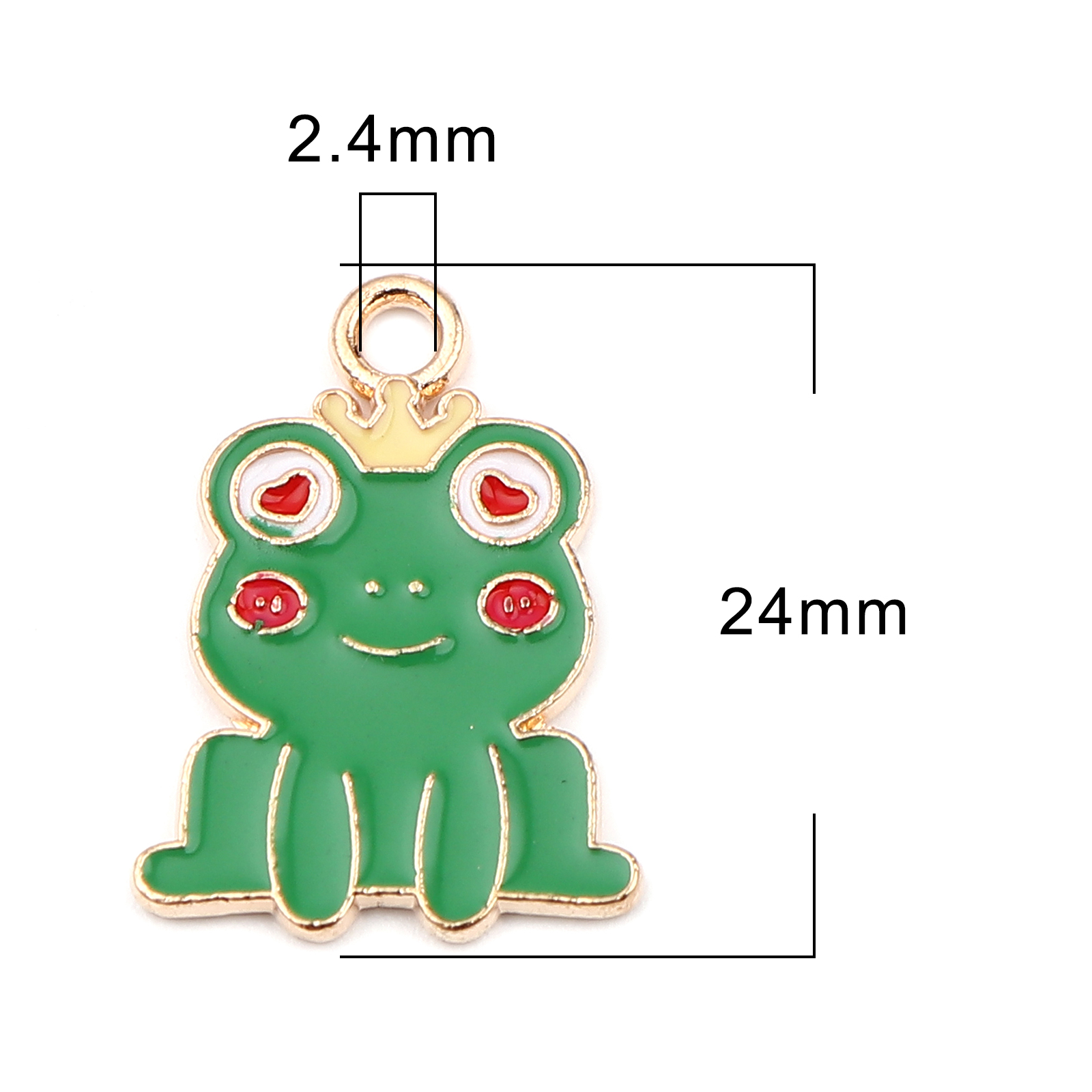 8seasons. Zinc Based Alloy Charms Frog Animal Gold Plated Green Enamel ...