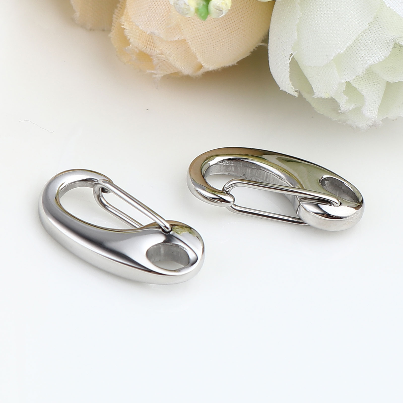 Picture of Stainless Steel Lobster Clasp Findings Silver Tone 21mm x 11mm, 3 PCs