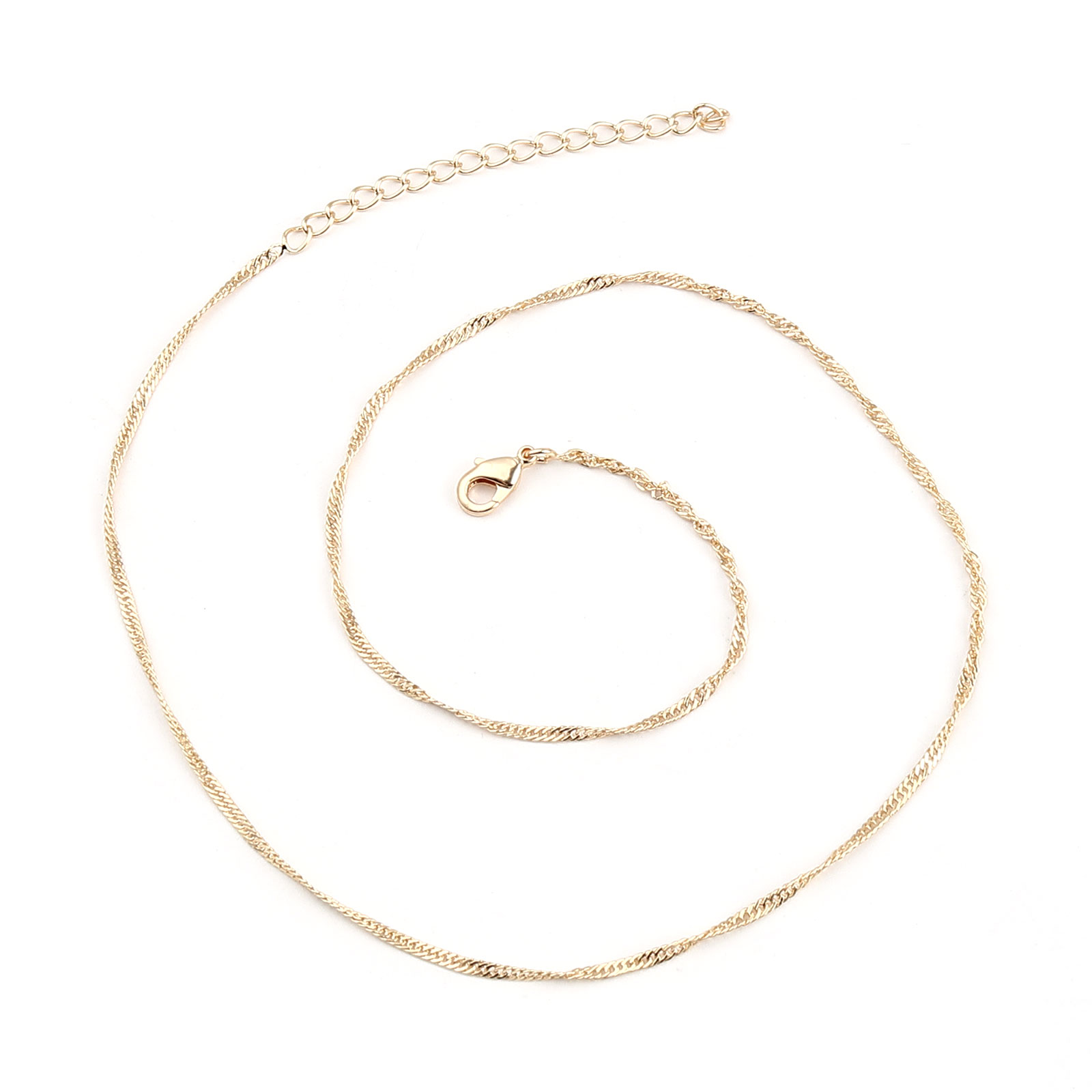 Bild von Panzerkette mit Messinggliedern, 18K Echtgold plattiert, 39 cm lang, Kettengröße: 1,6 mm, 1 Stück