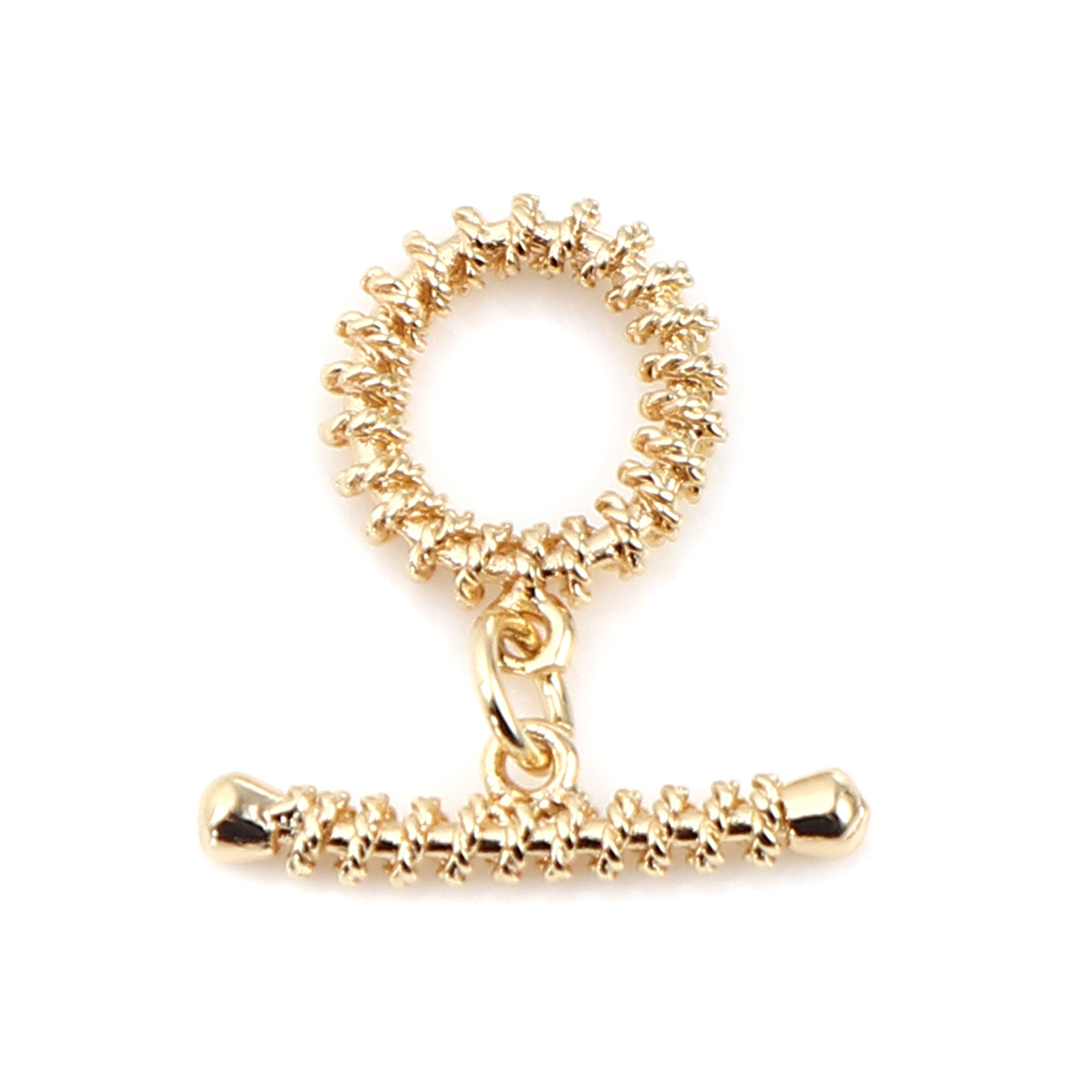 Picture of Brass Toggle Clasps Circle Ring 18K Real Gold Plated 21mm x 19mm, 2 PCs