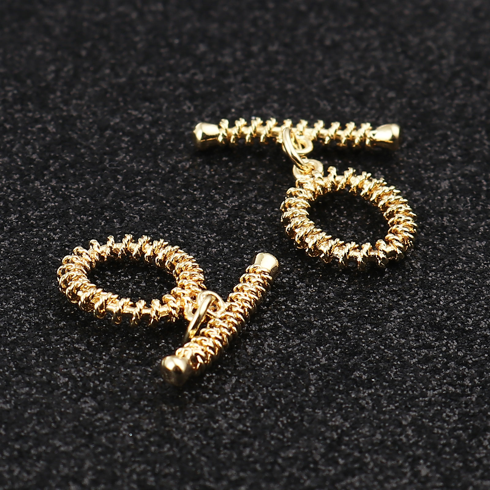 Picture of Brass Toggle Clasps Circle Ring 18K Real Gold Plated 21mm x 19mm, 2 PCs