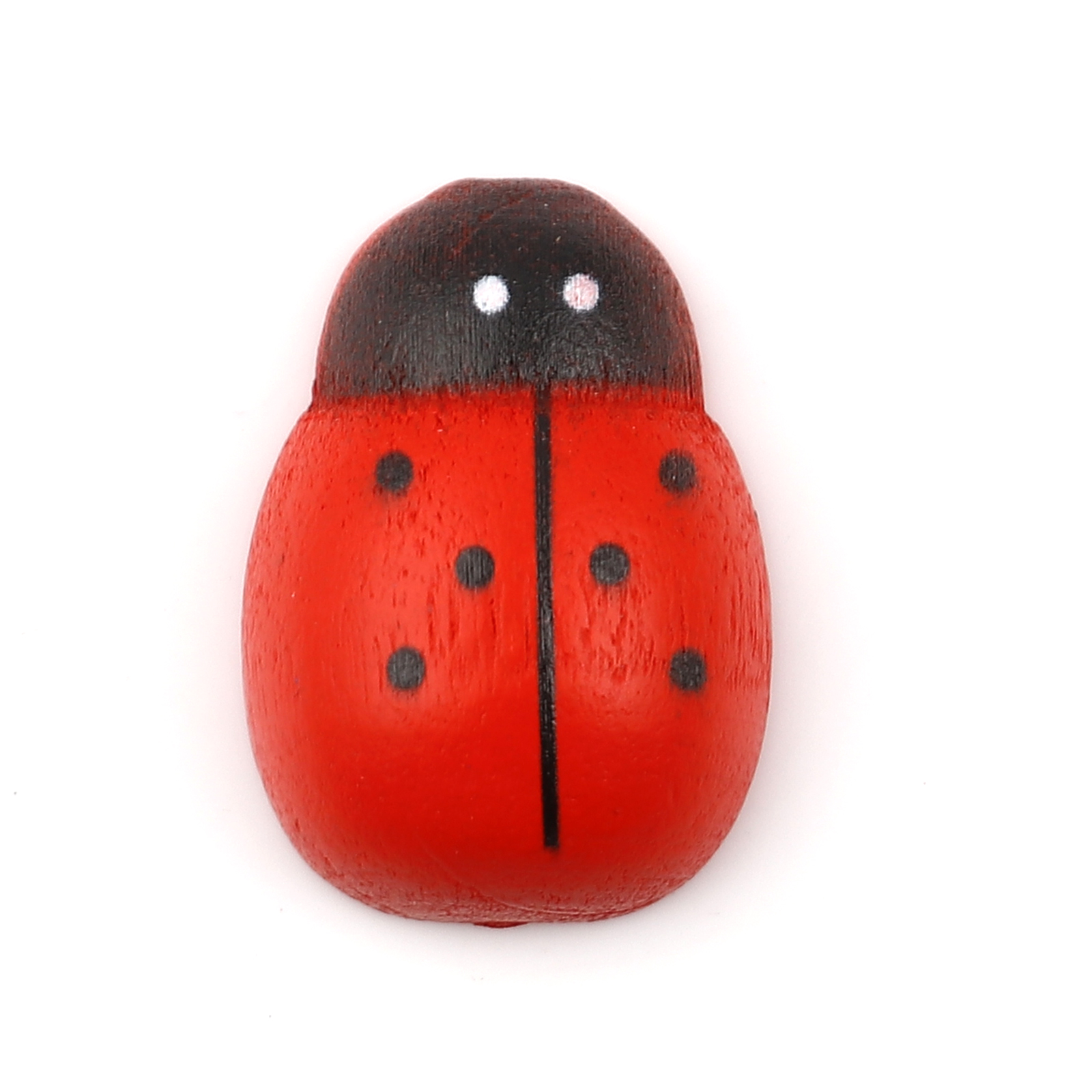 Immagine di Legno Cabochon per Abbellimento Coccinella Nero & Rosso 25mm x 18mm , 100 Pz