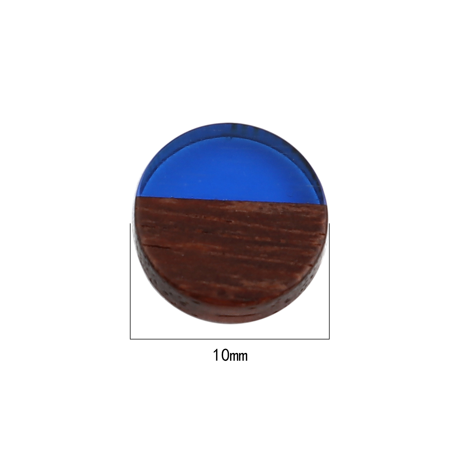 Immagine di Legno & Resina Resina Effetto Legno Dome Seals Cabochon Tondo A Random 10mm Dia, 10 Pz