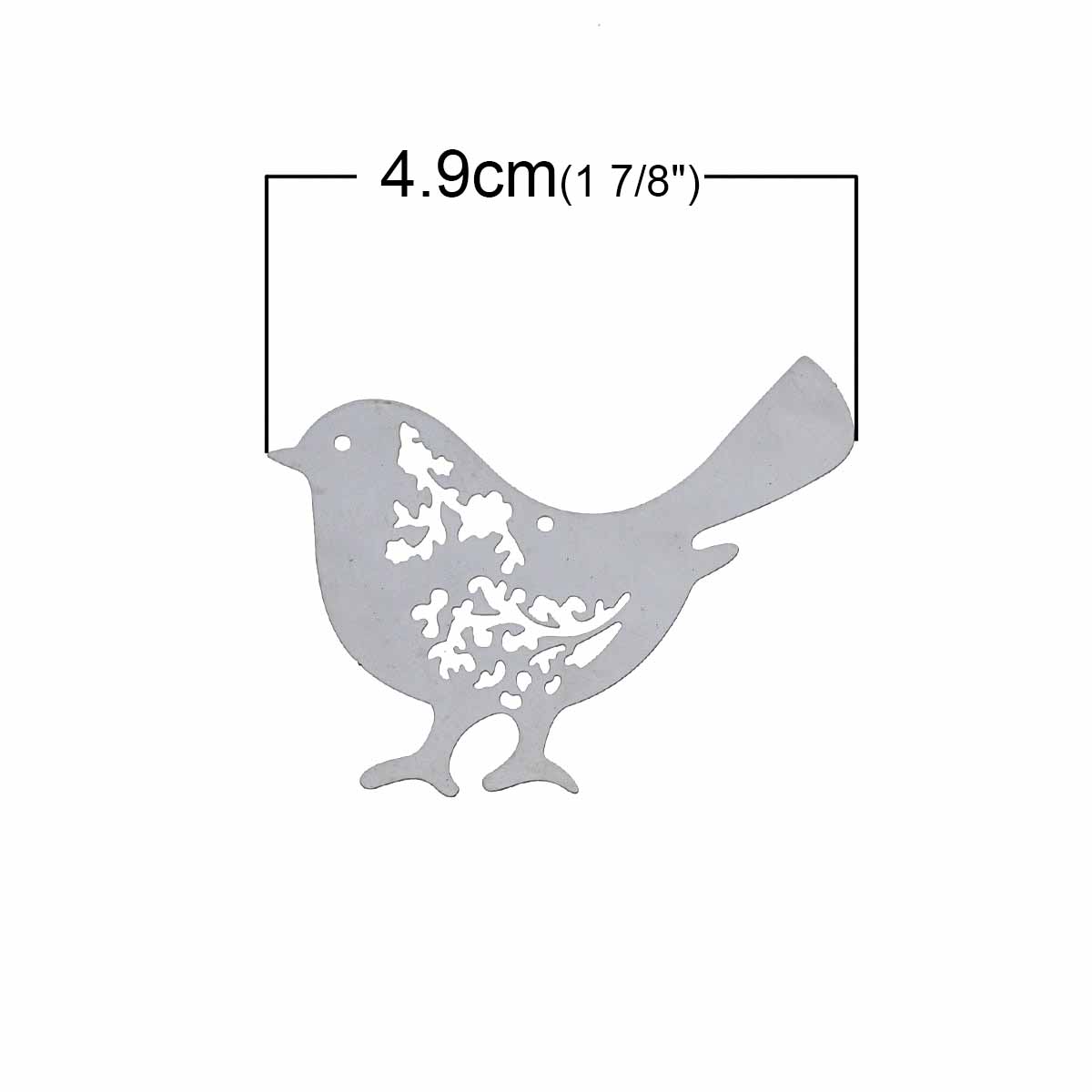 Picture of 304 Stainless Steel Filigree Stamping Pendants Mother Bird Silver Tone Carved Hollow 49mm(1 7/8") x 39mm(1 4/8"), 10 PCs