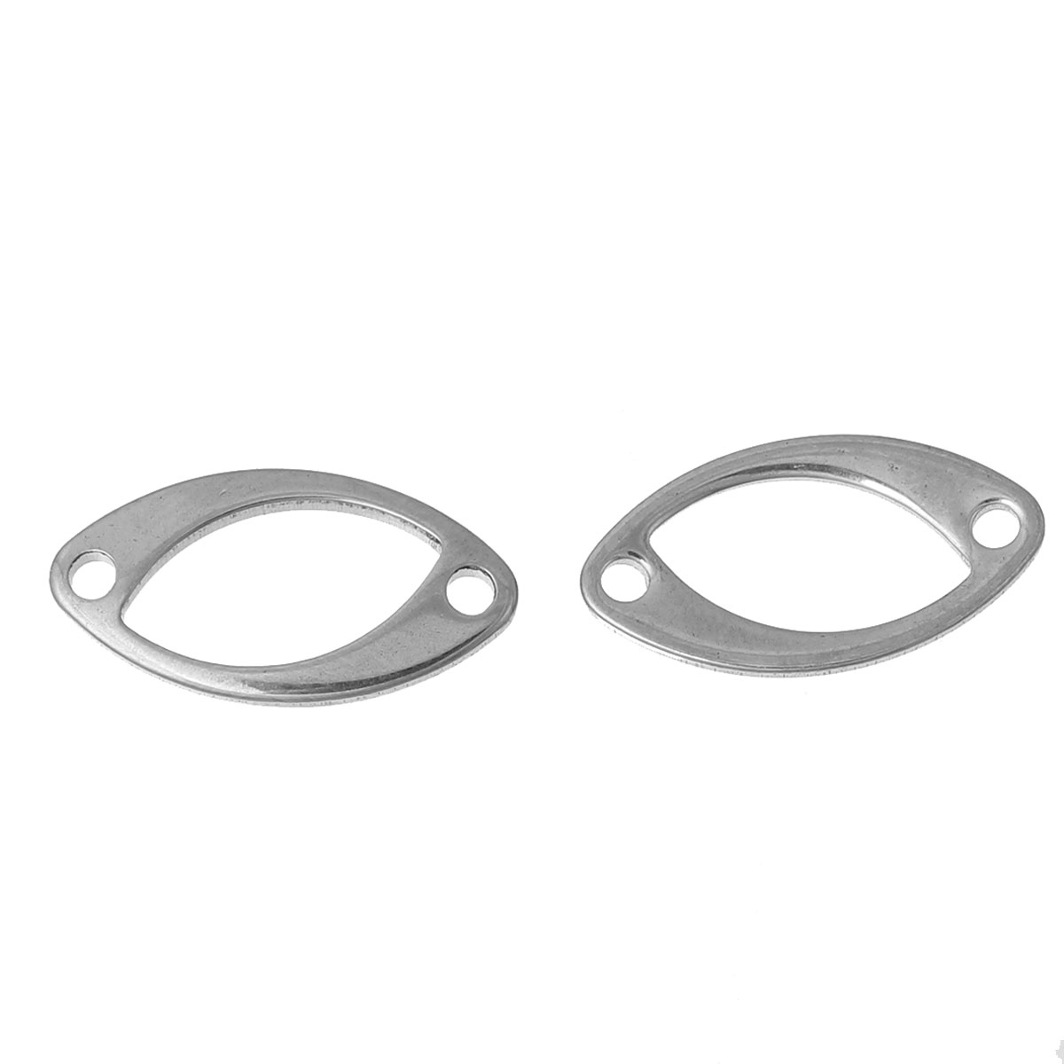 Immagine di Acciaio Inossidabile Connettore Accessori Olive Tono Argento Filigrana 18mm x 9mm, 10 Pz