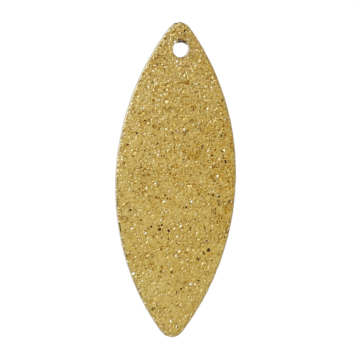 Image de Pendentif en Laiton Olivaire Couleur Laiton Sans Plaqué Dépoli 25mm x 10mm, 30 Pcs