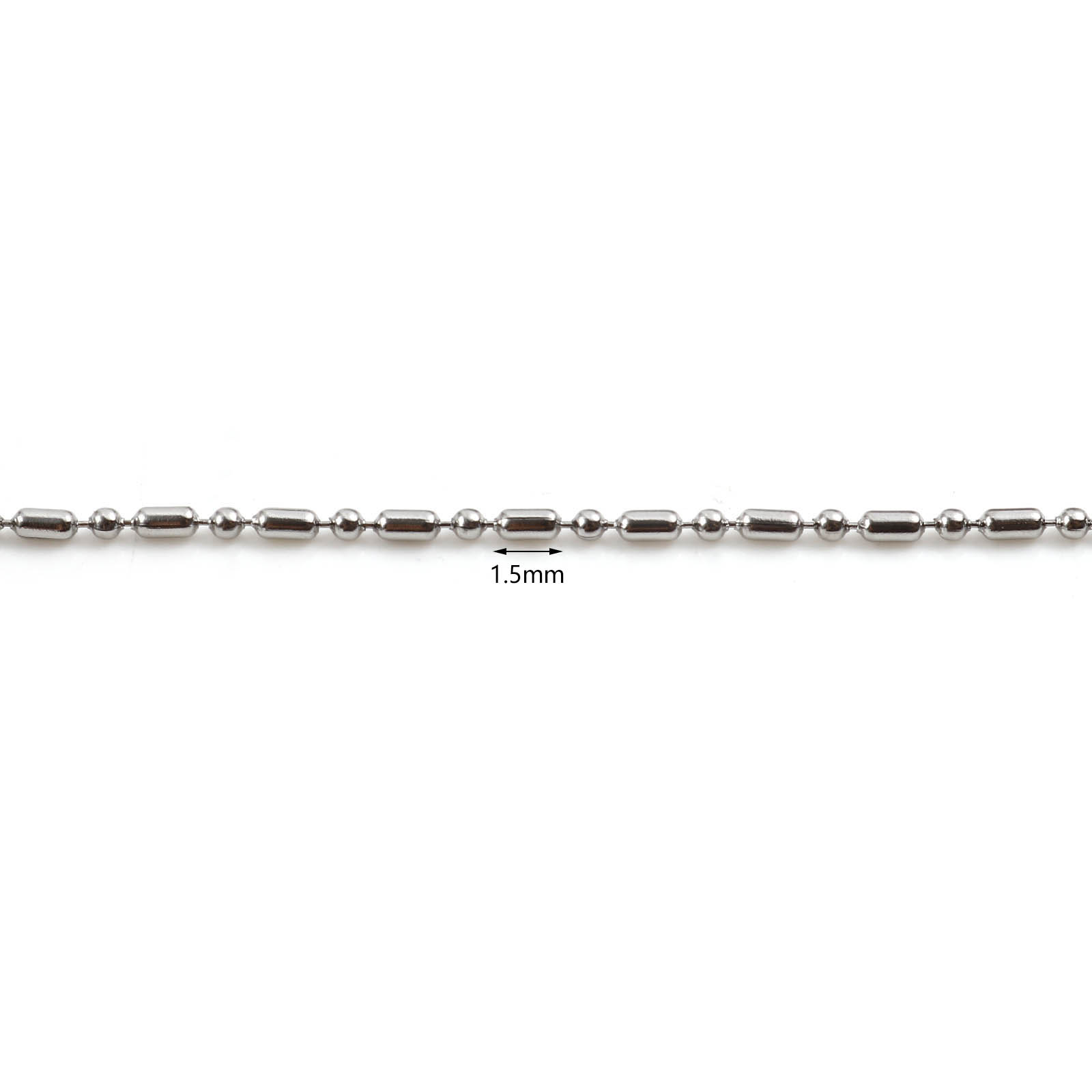 Picture of Stainless Steel Ball Chain Silver Tone 1.5mm, 2 M